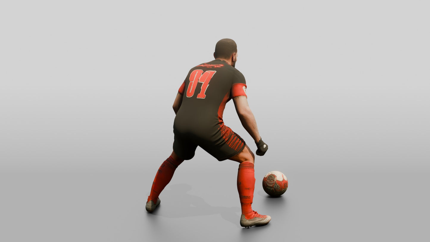 Soccer Player Volley Pass