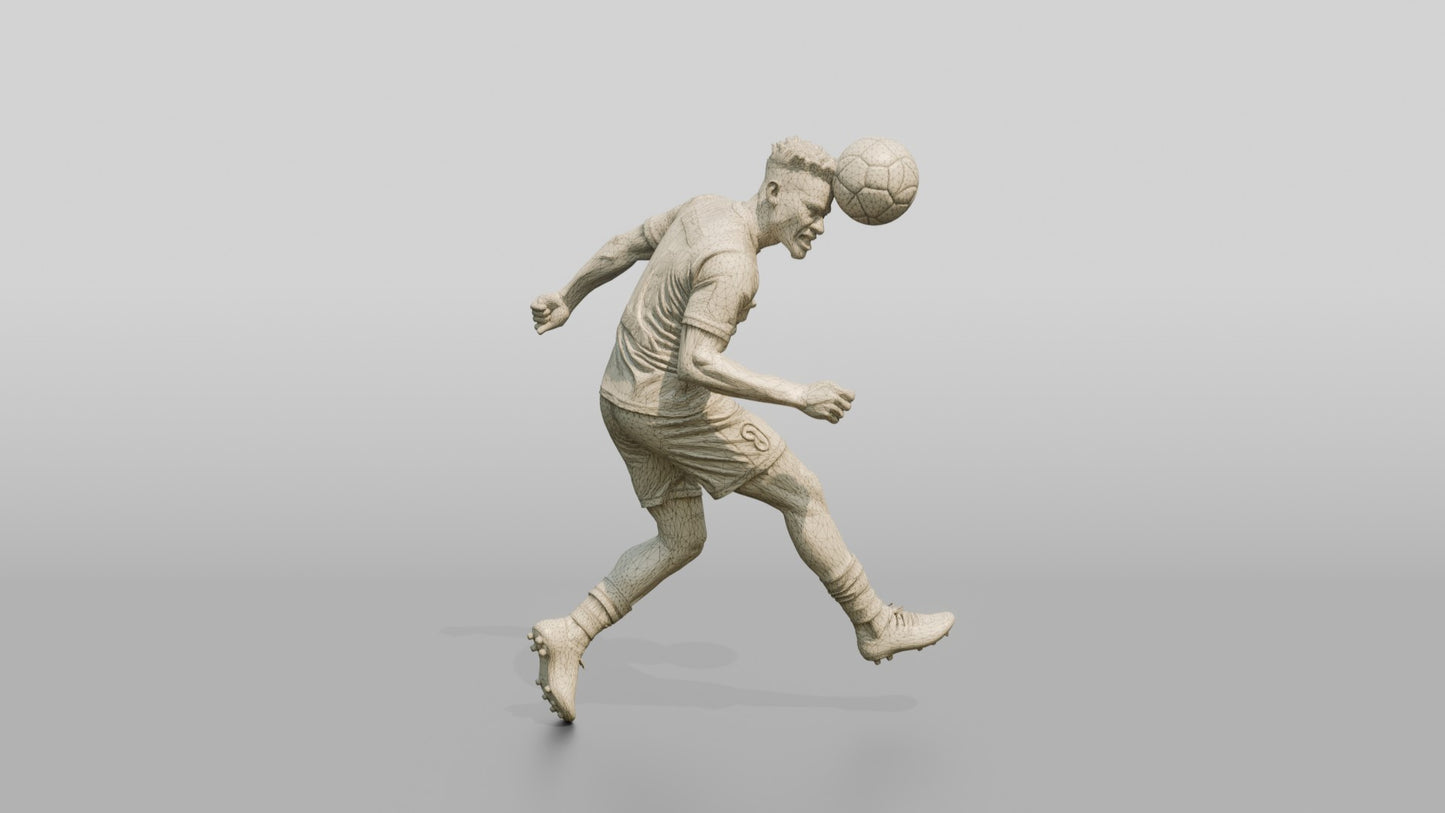 Soccer Player Powerful Header
