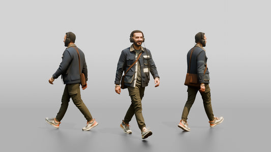 Commuter Walking with Headphones