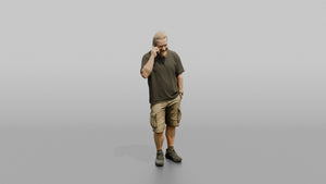 Scandinavian Man Talking on His Phone - 3D character model, view 1