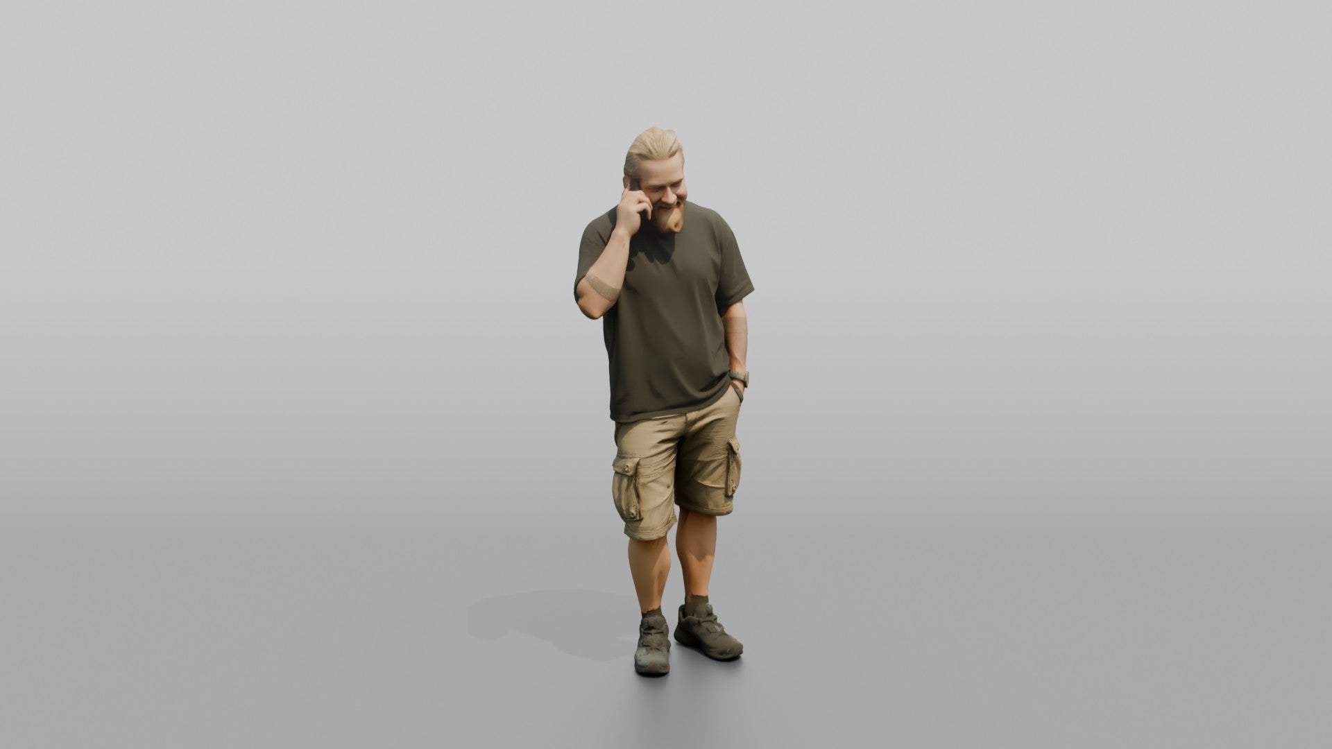 Scandinavian Man Talking on His Phone