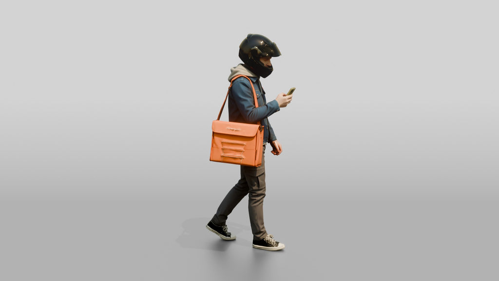 Helmeted Food Courier