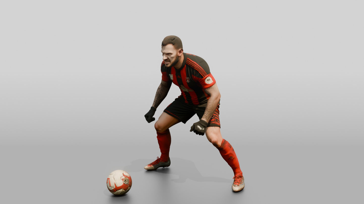 Soccer Player Volley Pass