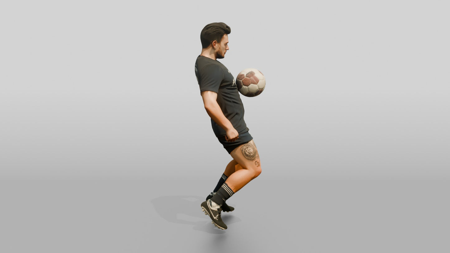 Soccer Player Chest-Stop Control