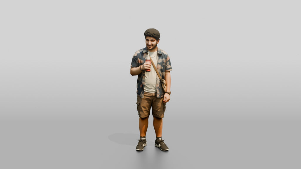 Stocky Young Lebanese Man by a Food Truck