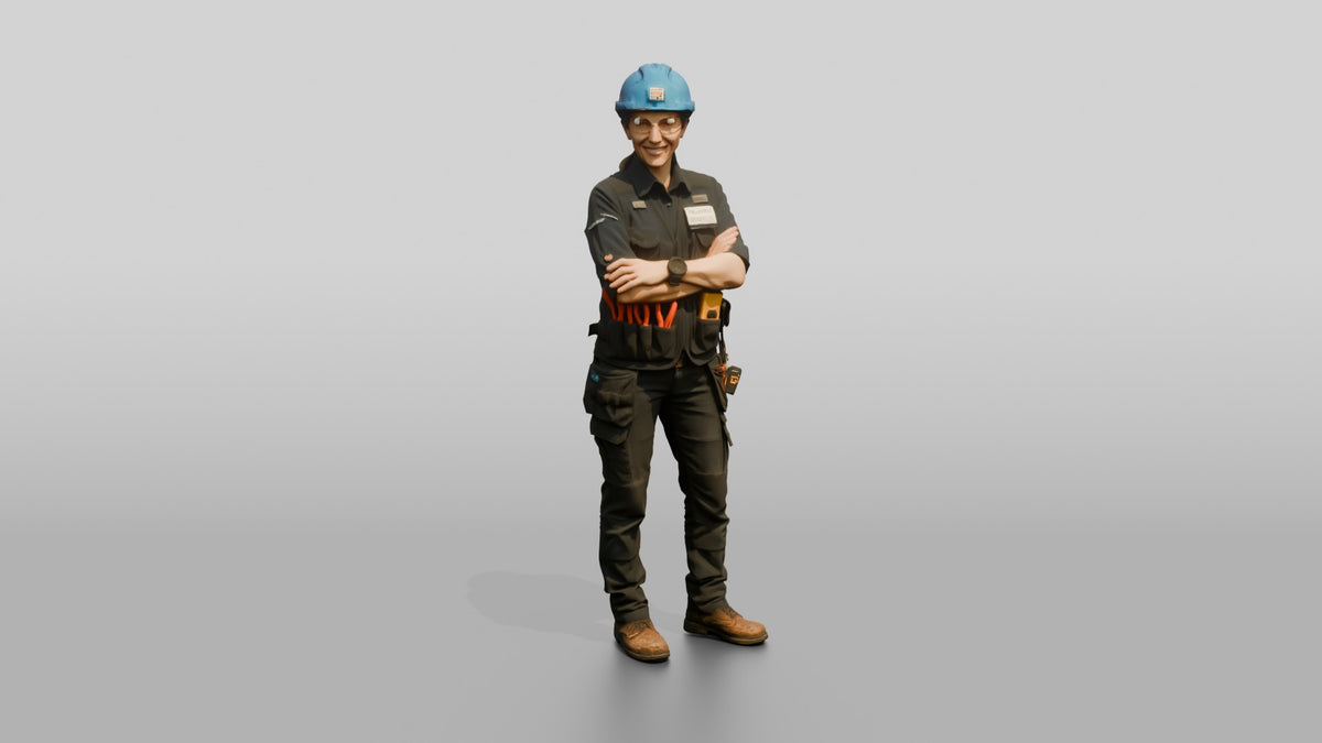 Construction Worker Woman 100 - 3D character model, view 5
