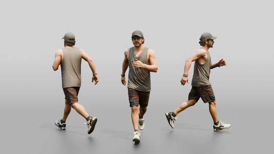 Latino Man Striding Powerfully Down the Boardwalk