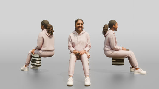 African-American Girl in Pastel Athleisure Set