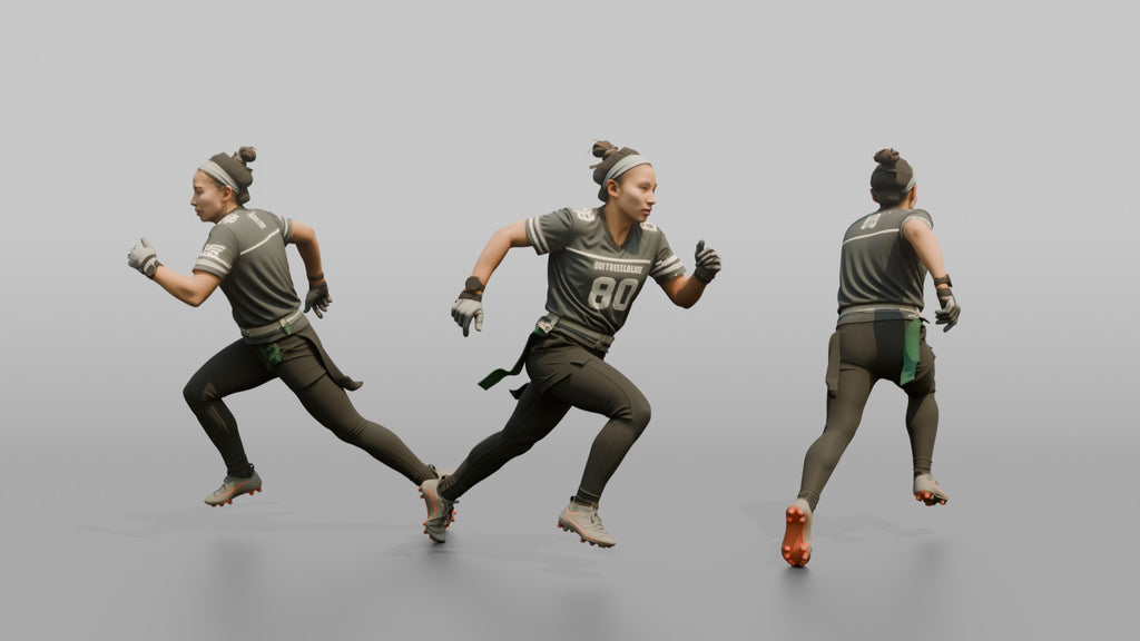 Wide Receiver Running a Deep Post Route
