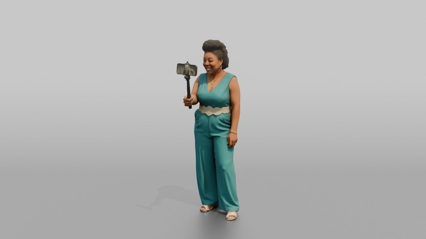 Wedding Guest Taking a Selfie on a Phone Stick
