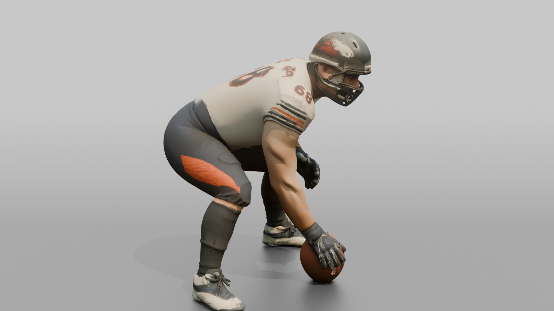 Center Ready to Snap the Ball