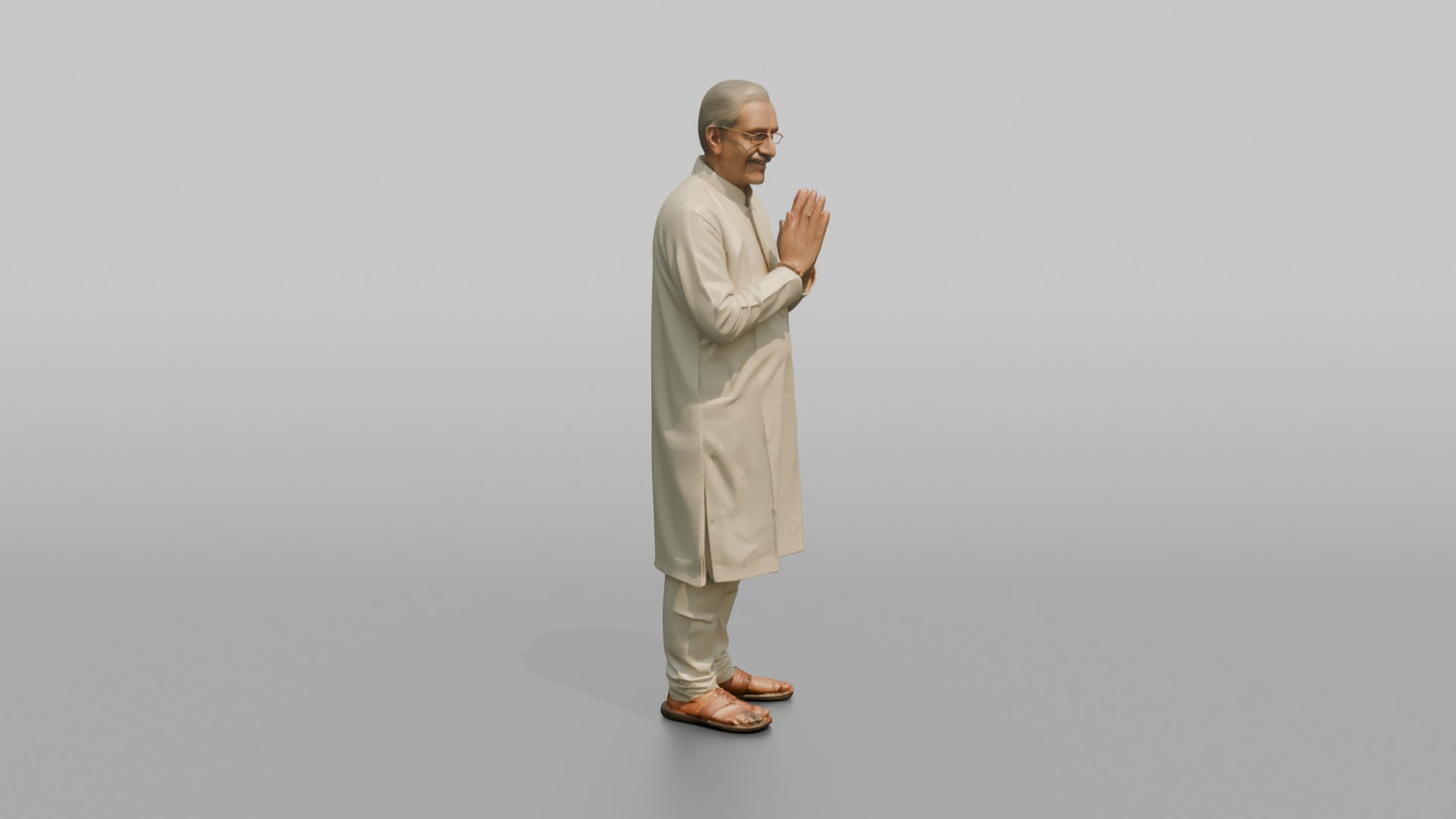 Elderly South Asian Wedding Guest Greeting Warmly