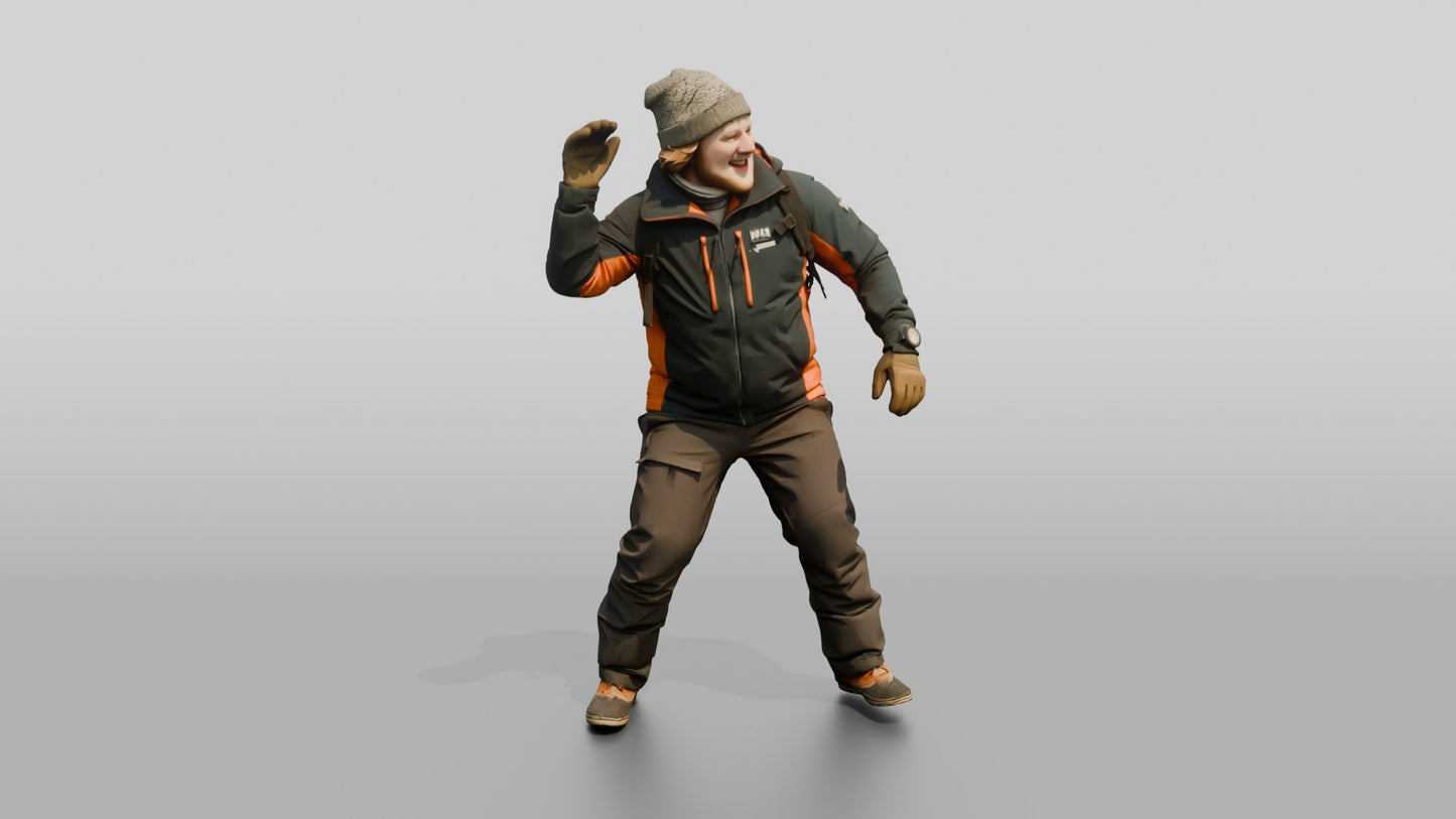 Norwegian Man in Snowball Fight