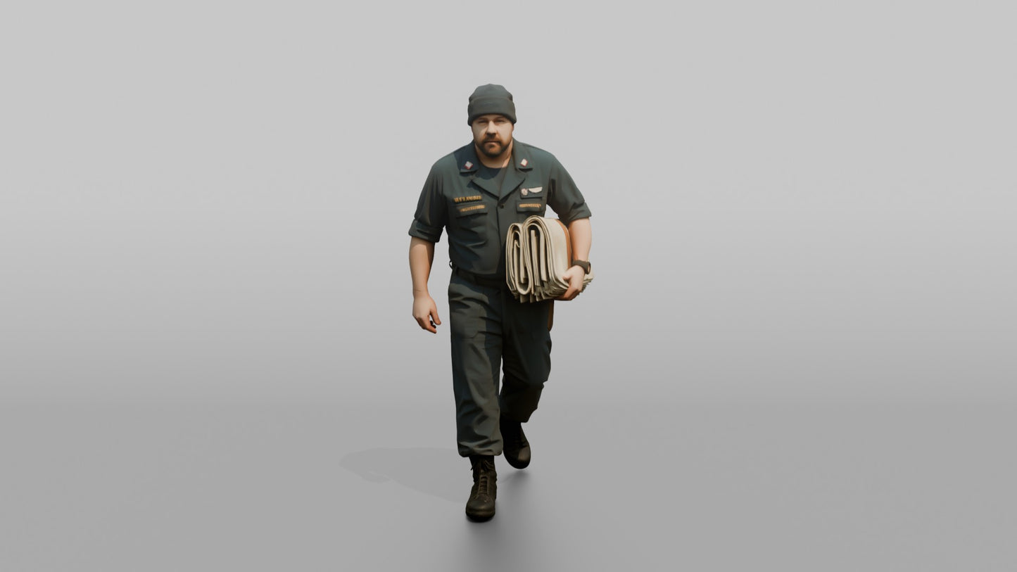 Quartermaster Carrying Navigation Charts Across the Bridge