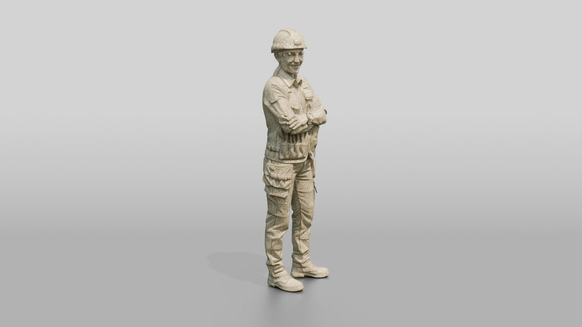Construction Worker Woman 100 - wireframe topology preview