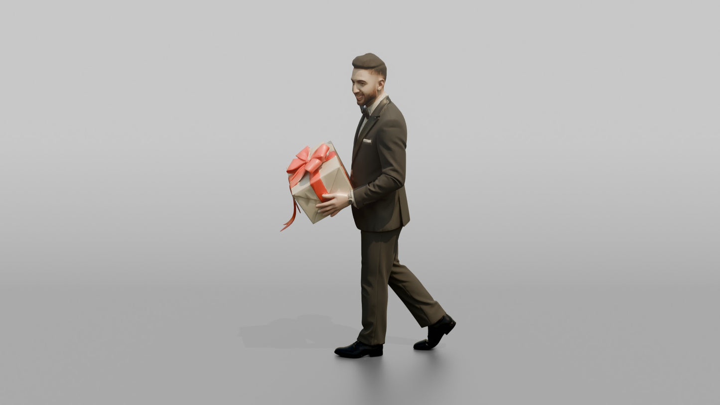 Wedding Guest Carrying a Boxed Gift