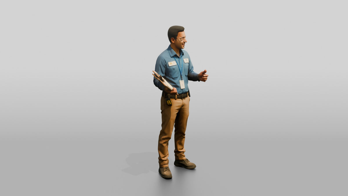 Construction Worker Man 82 - 3D character model, view 2