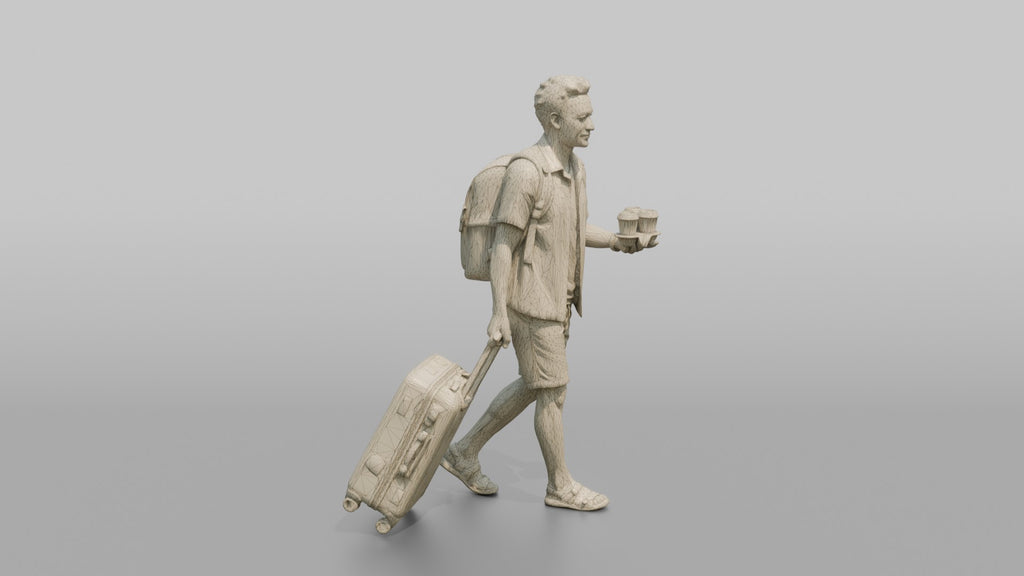 Traveler Carrying Coffee To The Gate