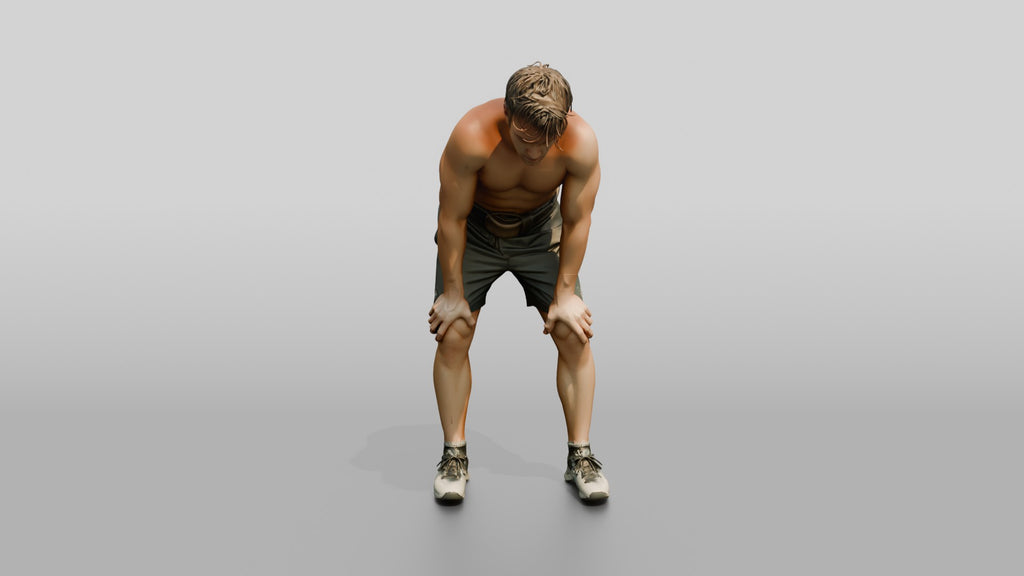 Man Catching Breath After Workout