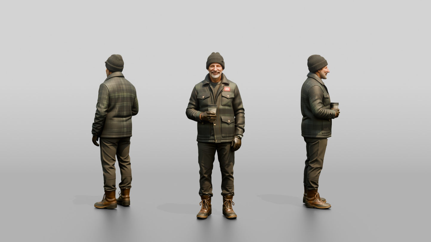 Canadian Gentleman in Plaid Winter Jacket