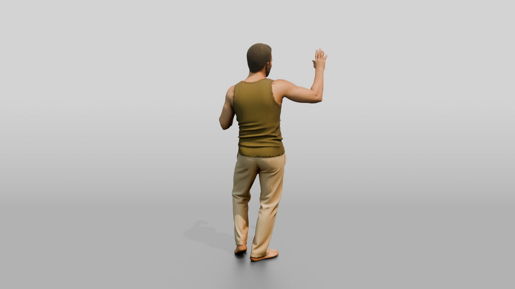Man Waving with a Beer