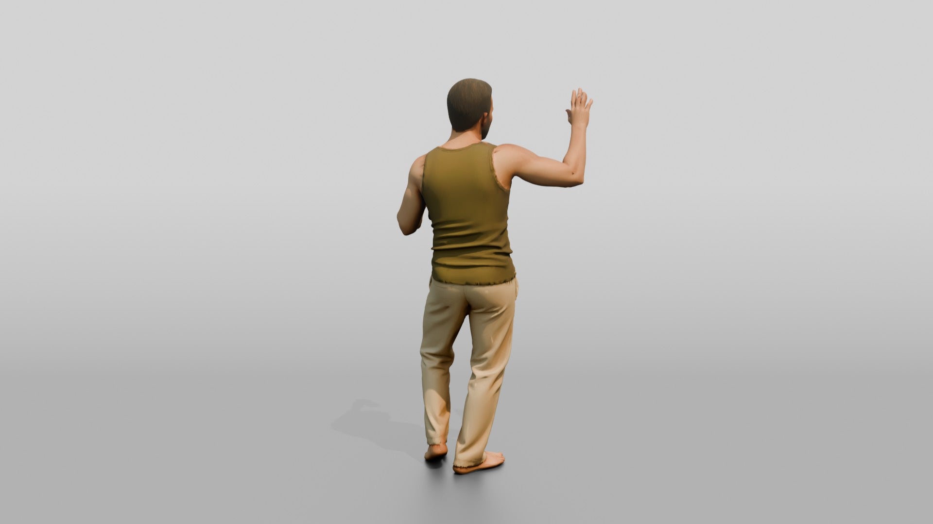 Man Waving with a Beer