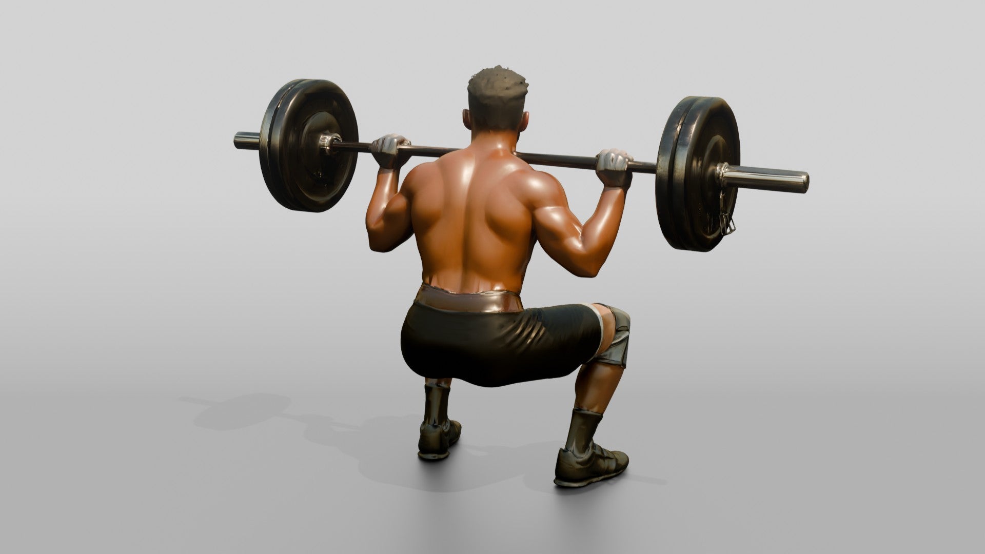 Young Man in Deep Squat