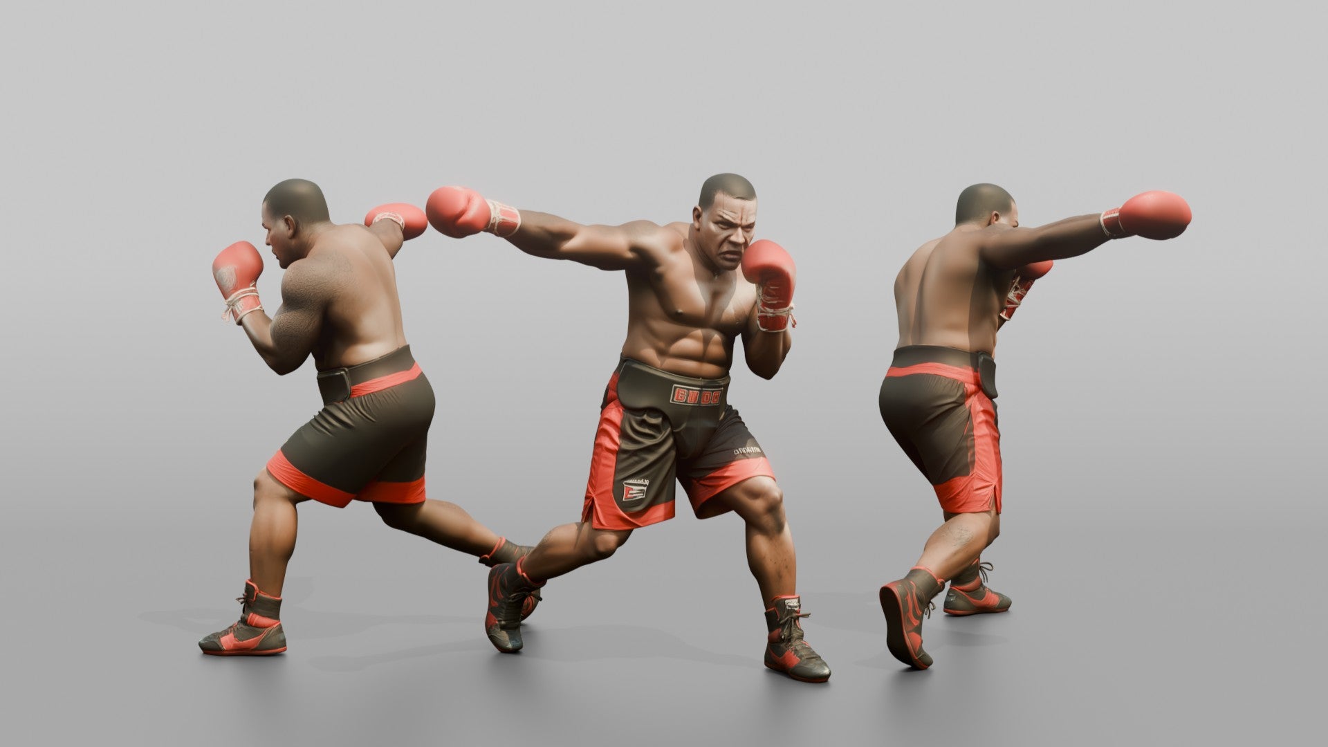 Boxer Lunging Jab While Stepping Forward