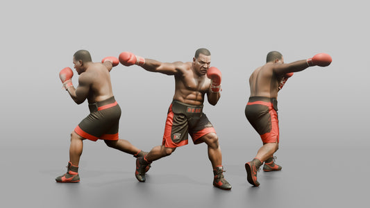 Boxer Lunging Jab While Stepping Forward