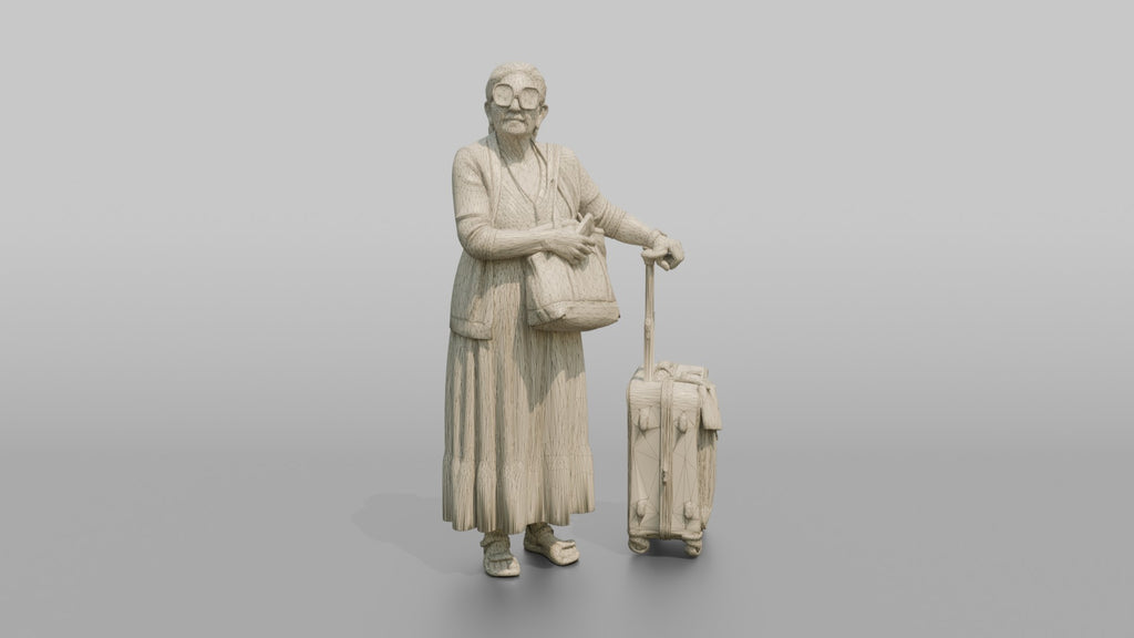 Traveler Hugging Her Carry-On Bag