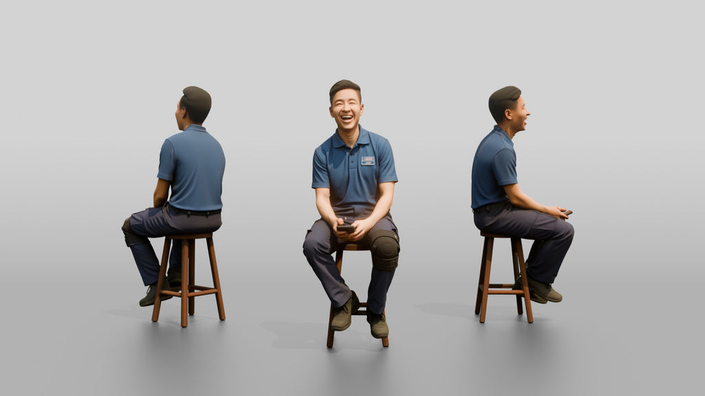 Seated Delivery Worker