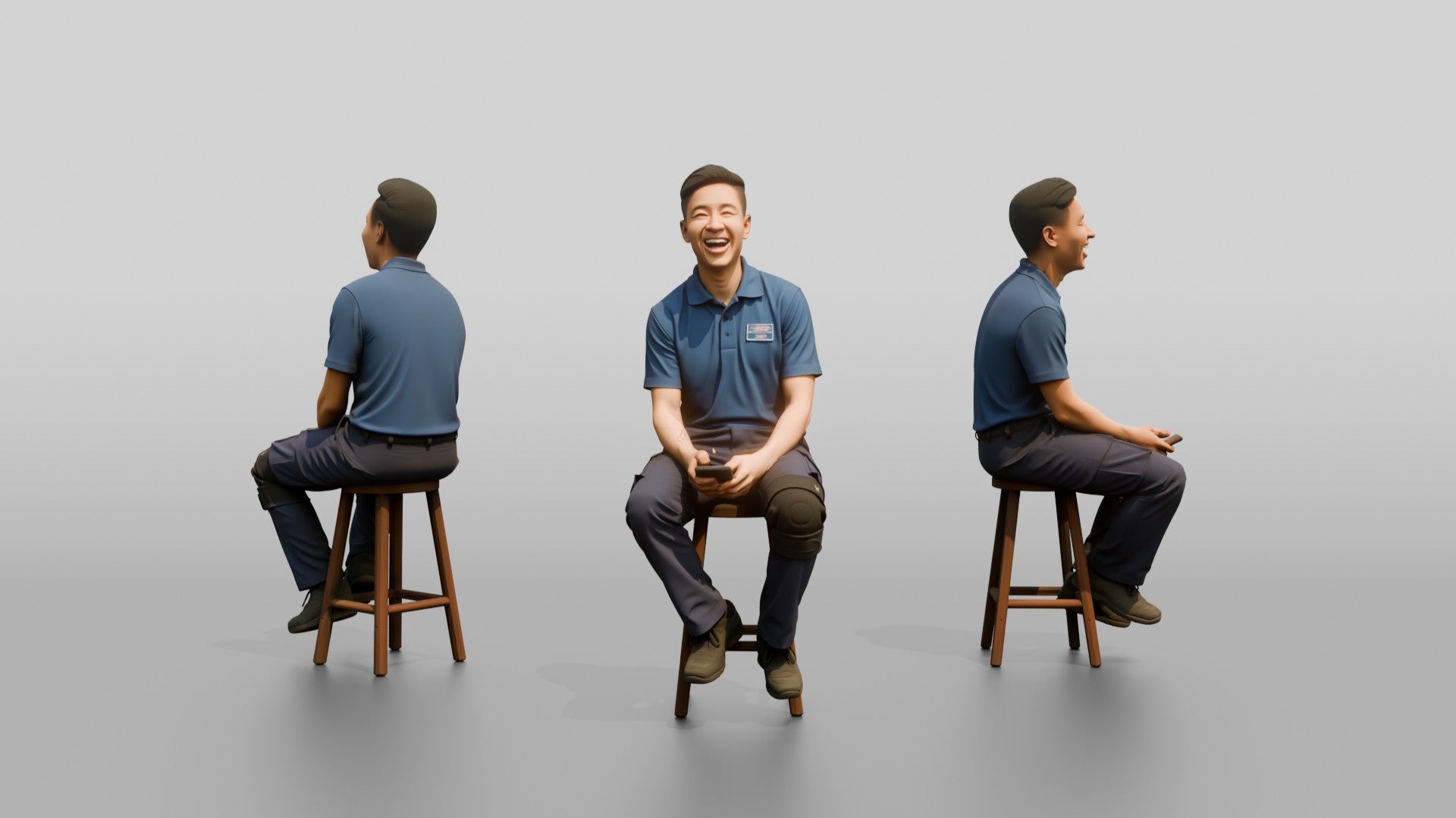 Seated Delivery Worker
