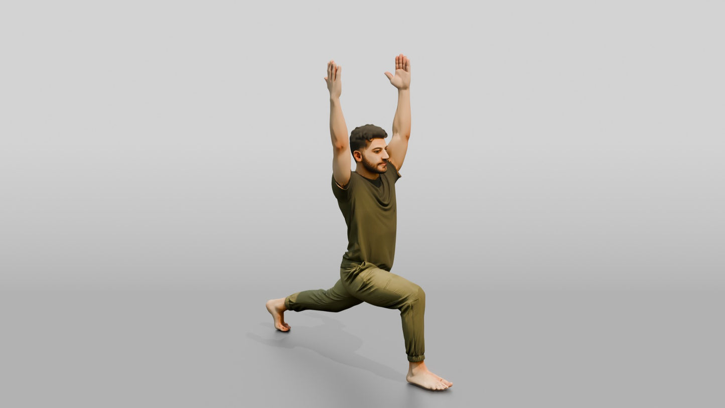 High Lunge Pose Man