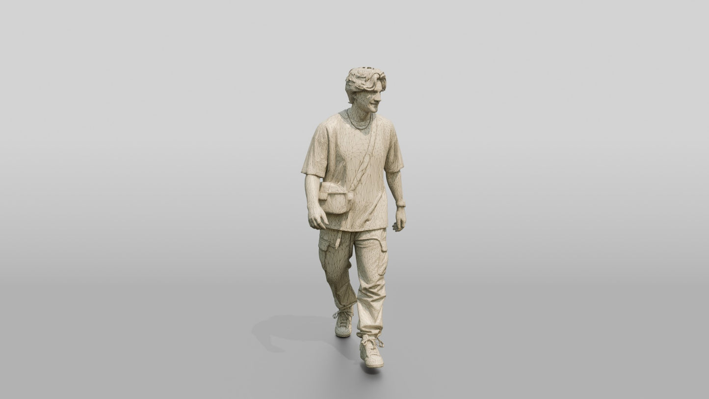 Caucasian Man in Oversized Graphic Tee