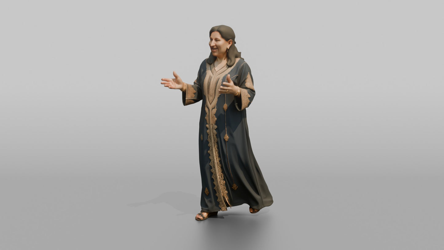 Wedding Guest Talking Animatedly in a Kaftan