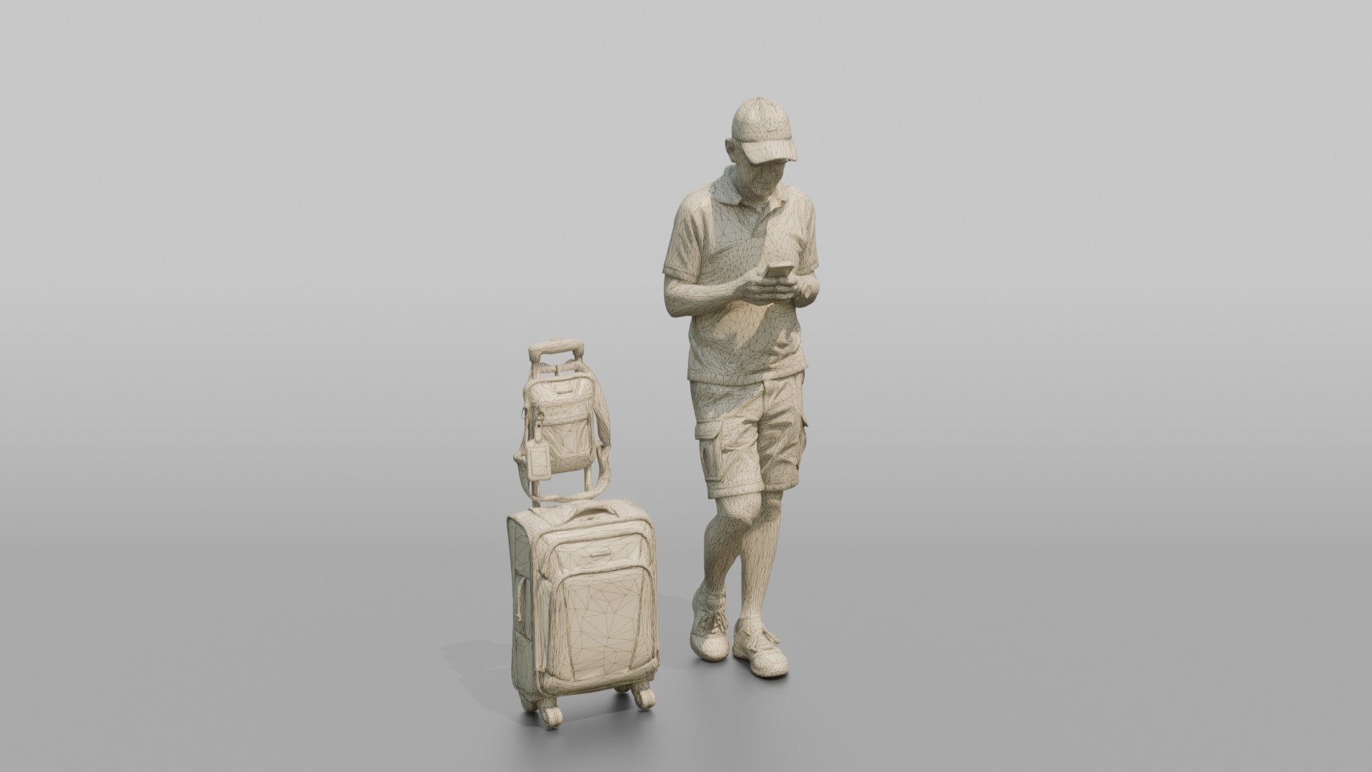Traveler Leaning Against A Pillar