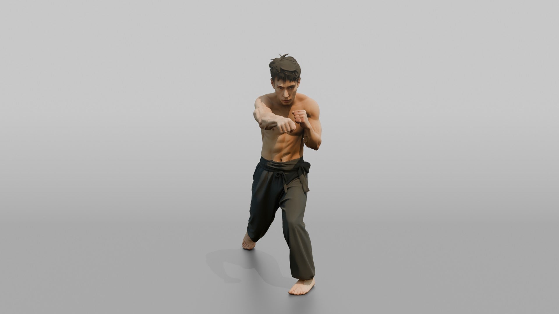 Wing Chun Fighter Rapid Chain-Punch Blitz