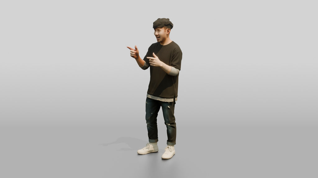 Asian Man Telling an Animated Story