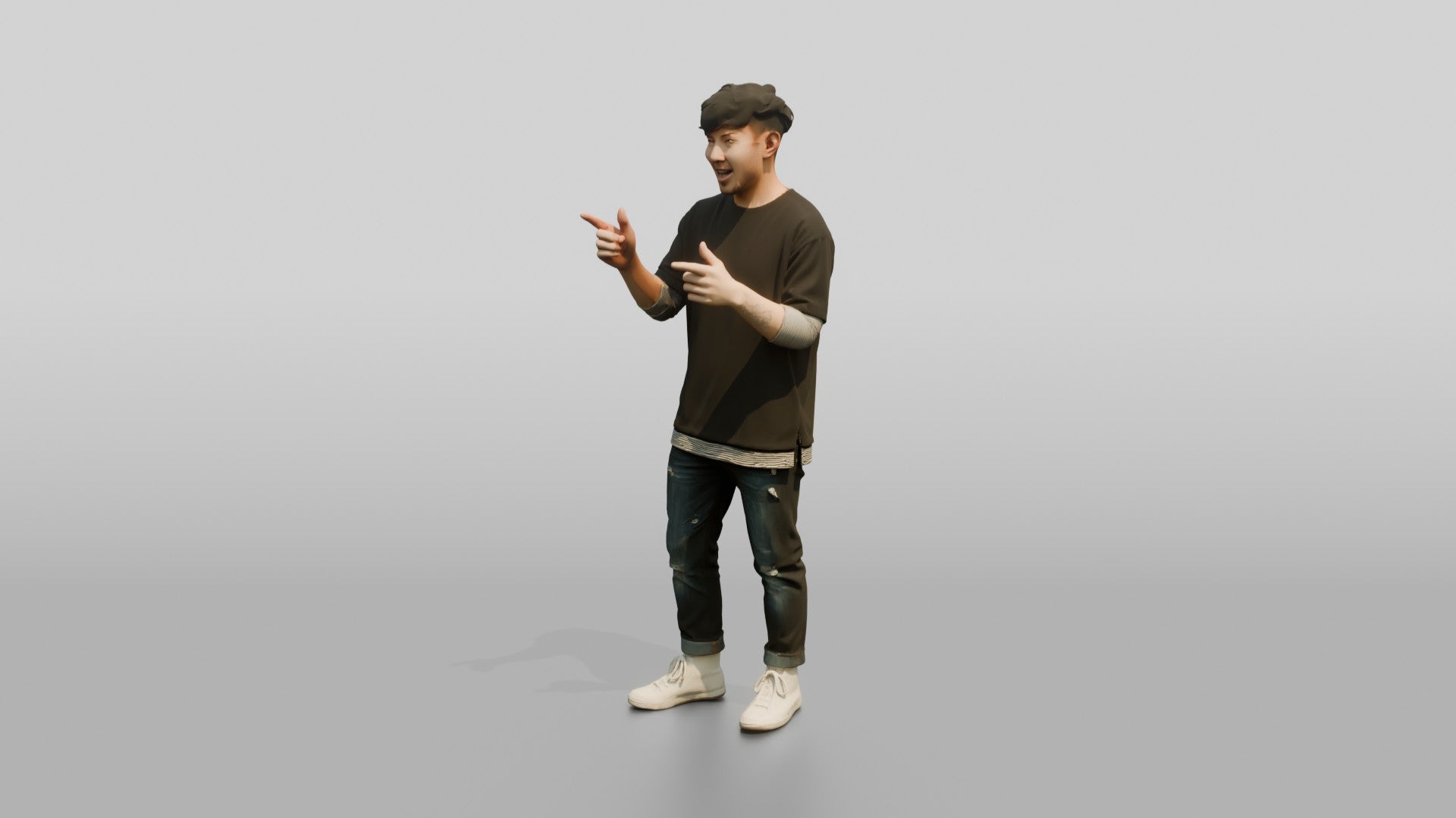 Asian Man Telling an Animated Story
