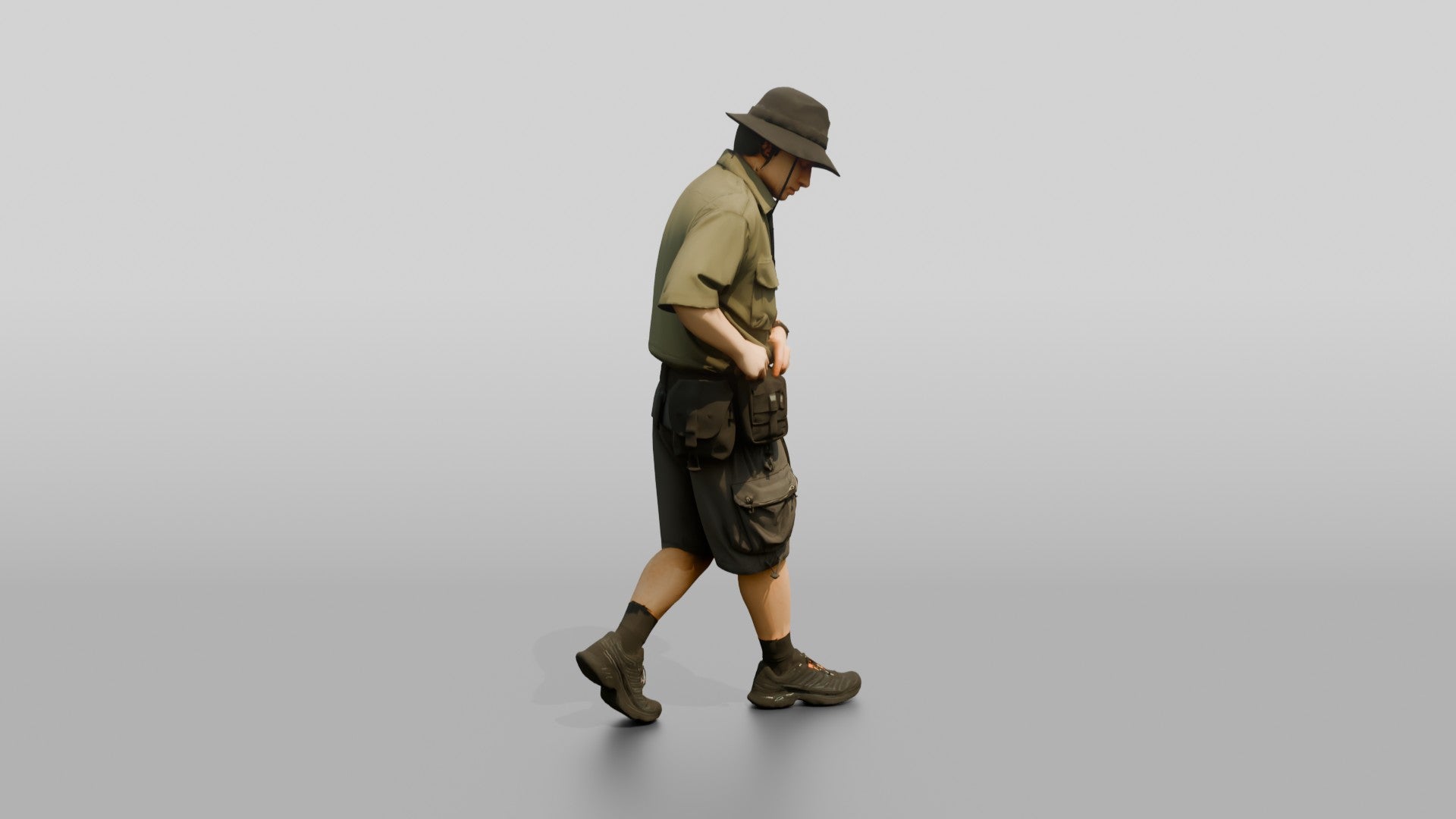 Techwear Man Fastening Belt Pouches