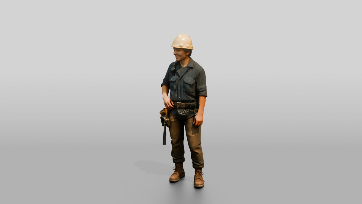 Construction Worker Woman 98 - 3D character model, view 4