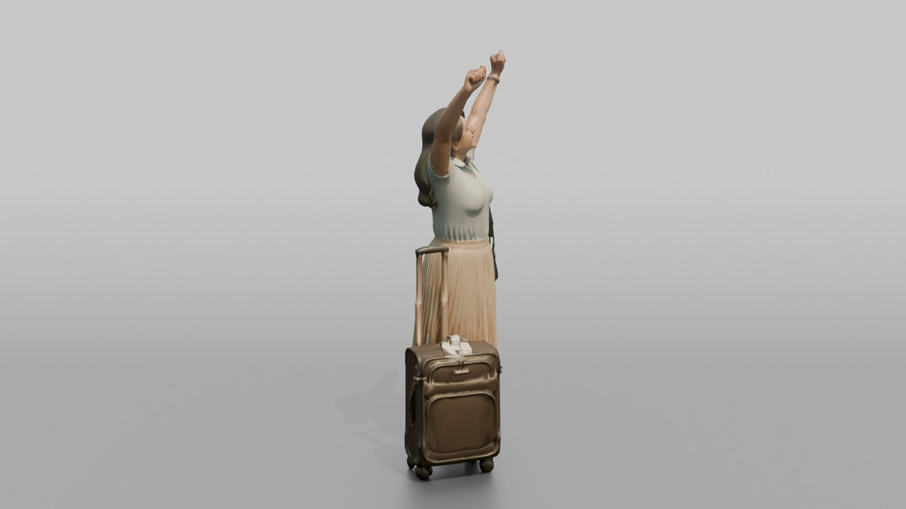 Traveler Stretching After A Long Flight