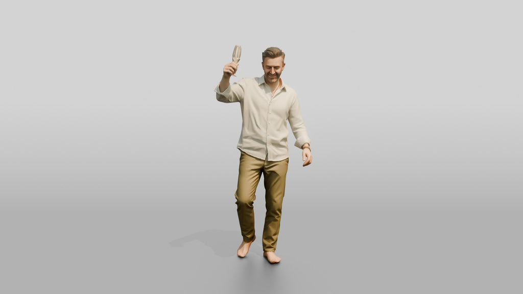 Older Man Dancing with a Drink