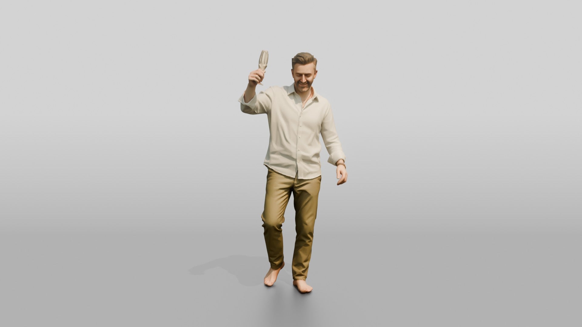 Older Man Dancing with a Drink