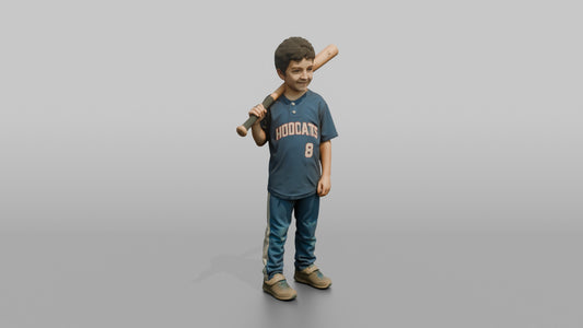 Son Holding A Baseball Bat Resting On His Shoulder - 3D character model