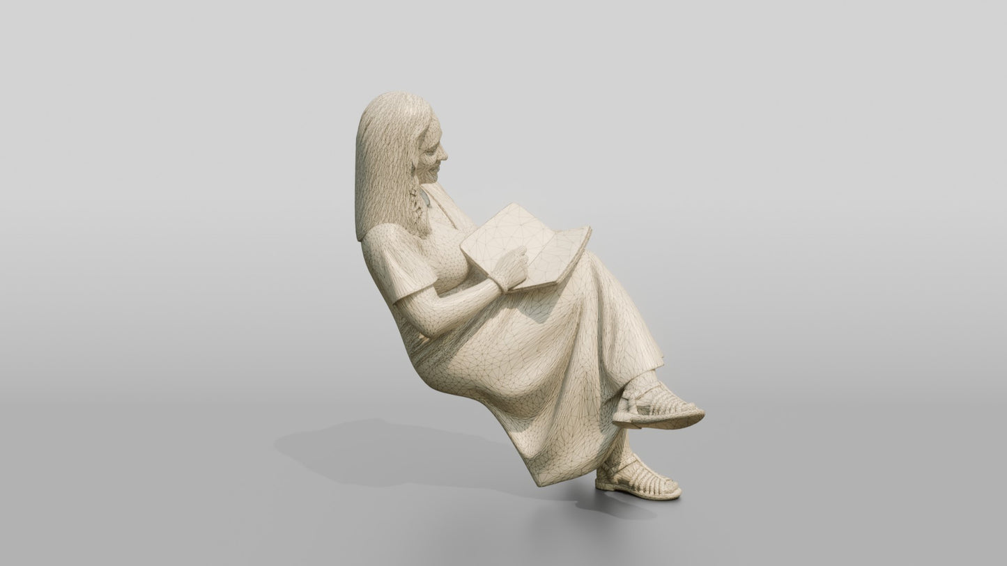 Plus-Size Portuguese Woman Sitting with a Notebook