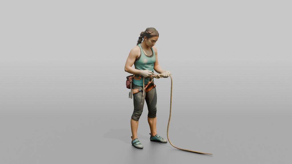 Climber Tying a Figure-Eight Knot