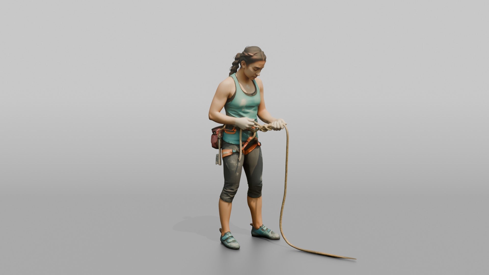 Climber Tying a Figure-Eight Knot