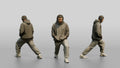 Man Stretching Calf in Hoodie