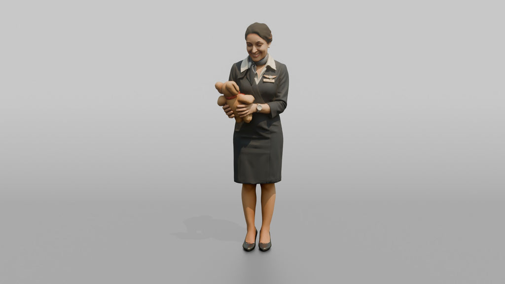 Middle Eastern Flight Attendant Checking the Overhead Rack
